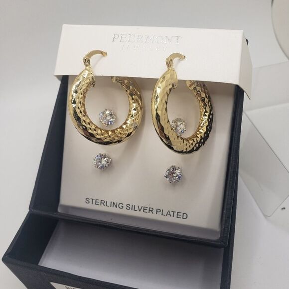 Peermont gold hoop Earrings and crystal studs - Picture 4 of 9